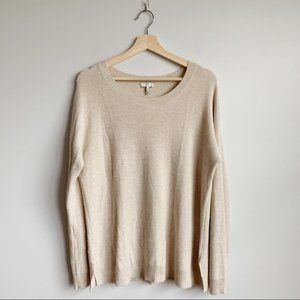 Joie Cream Knit Sweater Wool Cashmere Large L